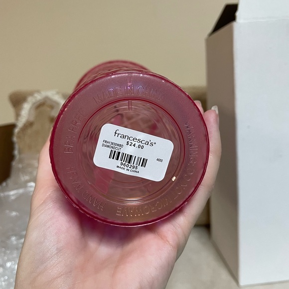 Blush Pink Diamond Cut Tumbler/Cup - Picture 4 of 4